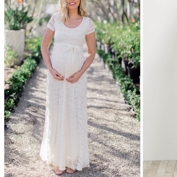 white satin maternity dress